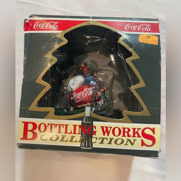 Lot Of 2 Coca Cola Christmas Ornaments 2003 Pearlescent Porcelain Bottle Works - Picture 7 of 16